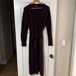 Express Deep Purple Open Cardigan